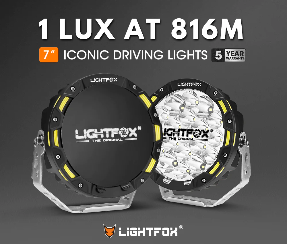 Lightfox Iconic Series Pair 9inch Osram LED Driving Light 1Lux